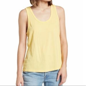 RE/DONE Hanes Canary Yellow Beach Tank Top Size Medium